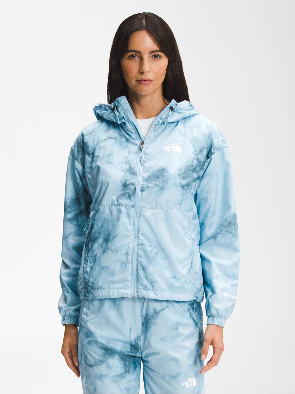 The North Face Women's Light Blue Tie-Dye Windbreaker Jacket
